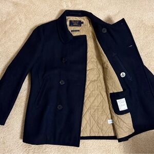 J. Crew Dark Blue Peacoat with Beige Interior